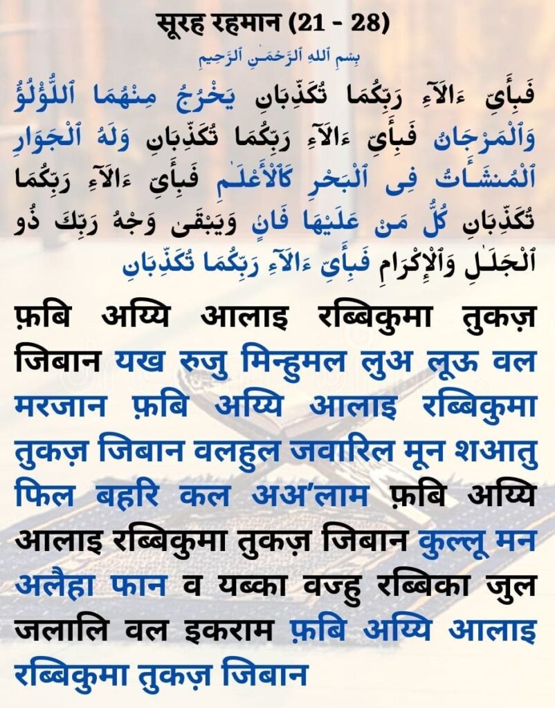 Surah Rahaman In Hindi ( 21 -28 )